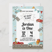 Invitation Moteurs de voitures de course Anniversaire Fête In (Devant)