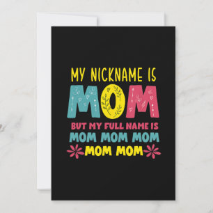 Invitation Mother Art Mon surnom est Anniversaire de Maman