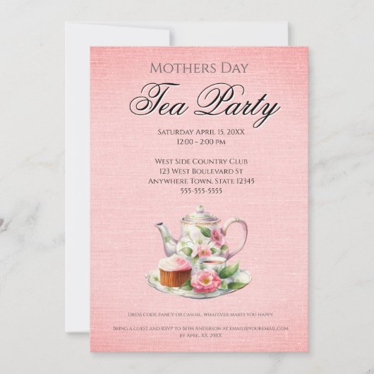 Invitation MOther Day Tea Party (Devant)