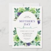 Invitation Mother's Day Brunch Watercolor Flowers (Devant)