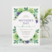 Invitation Mother's Day Brunch Watercolor Flowers (Debout devant)