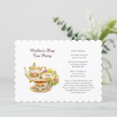 Invitation Mother's Day Elegant Tea Party  (Debout devant)