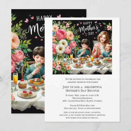 Invitation Mother's Day Family Brunch  (Devant / Derrière)