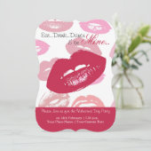 Invitation Motif à bouche rouge Personnalisé (Debout devant)