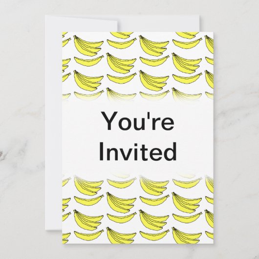 Invitation Motif à la banane. (Devant)