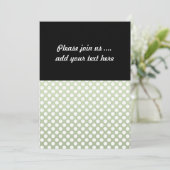 Invitation Motif à points gris vert et blanc Polka (Debout devant)