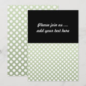 Invitation Motif à points gris vert et blanc Polka (Devant / Derrière)