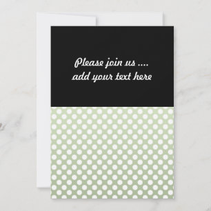 Invitation Motif à pois gris vert et blanc
