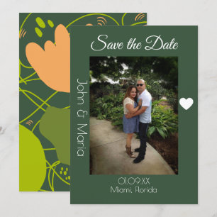 Invitation Motif Abstrait de formes de cactus Enregistrer la 