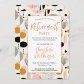 Invitation Motif Abstrait de la partie de retraite Peach (Devant / Derrière)