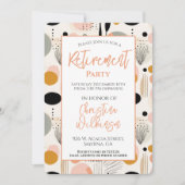 Invitation Motif Abstrait de la partie de retraite Peach (Devant)