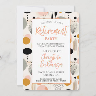 Invitation Motif Abstrait de la partie de retraite Peach