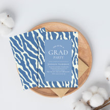 Motif abstrait moderne bleu et crème pour la remis