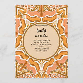 Invitation Motif abstrait moderne en terre cuite Pinceau expr