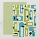 Invitation Motif Abstrait moderne rétro du milieu du siècle (Devant / Derrière)