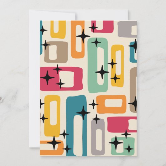 Invitation Motif Abstrait moderne rétro du milieu du siècle (Devant)
