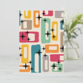 Invitation Motif Abstrait moderne rétro du milieu du siècle (Debout devant)