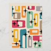 Invitation Motif Abstrait moderne rétro du milieu du siècle (Devant / Derrière)