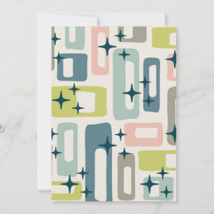 Invitation Motif Abstrait moderne rétro du milieu du siècle