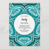 Invitation Motif Abstrait Moderne Sarcelle (Devant)