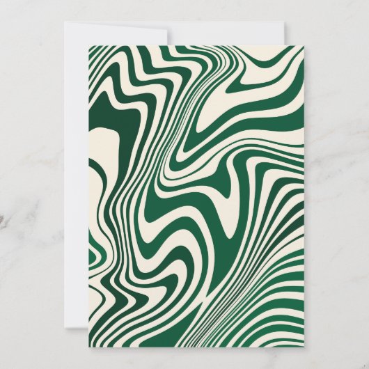 Invitation Motif Abstrait Retro Green (Dos)