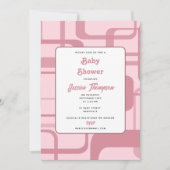 Invitation Motif Abstrait rose rétro (Devant)