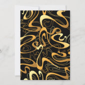 Invitation Motif Abstrait Tourbillonnant Doré (Devant)