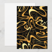 Invitation Motif Abstrait Tourbillonnant Doré (Devant / Derrière)