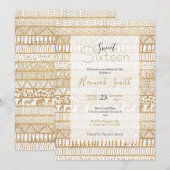 Invitation Motif africain de la tribu Gold White (Devant / Derrière)