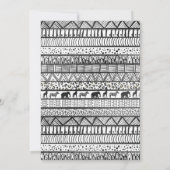 Invitation Motif africain tribal noir blanc (Dos)