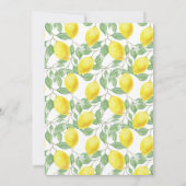Invitation Motif Agréable de Citron Jaune Vert Fête de Jardin (Dos)