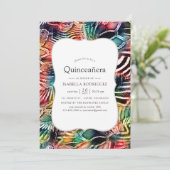 Invitation Motif animal Abstrait coloré Quinceanera (Debout devant)