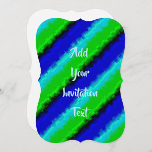 Invitation Motif arc-en-ciel bleu vert abstrait 3D