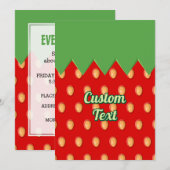 Invitation Motif Arrière - plan fraise (Devant / Derrière)