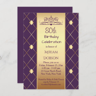 Invitation motif au diamant d'or à la fête du 80e anniversair