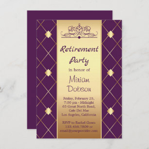 Invitation motif au diamant d'or sur le Parti de la retraite 