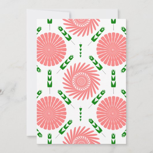 Invitation  motif aux fleurs roses  (Devant)