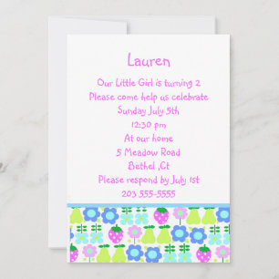 Invitation motif aux fruits