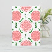 Invitation motif avec des fleurs roses (Debout devant)