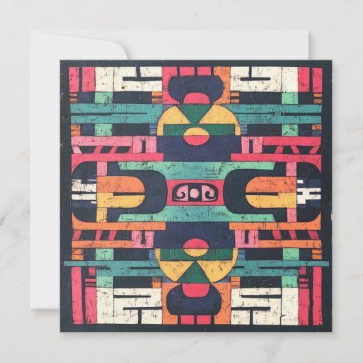 Invitation Motif aztèque (Devant)