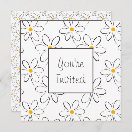Invitation Motif blanc (Devant / Derrière)