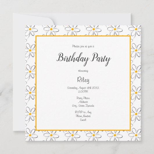 Invitation Motif blanc (Devant)