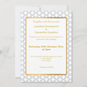 INVITATION MOTIF BLANC AQUA OR SIMPLE ET ÉLÉGANT (Devant)