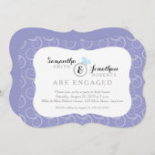 Invitation Motif blanc, Jeu d'engagement violet clair (Devant / Derrière)