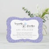 Invitation Motif blanc, Jeu d'engagement violet clair (Debout devant)