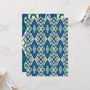 Invitation motif bleu et vert avec un arrière - plan blanc