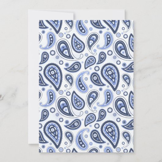 Invitation Motif Blue Paisley (Devant)