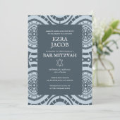 Invitation Motif Boho moderne Custom B'nai Bat Bar Mitzvah (Debout devant)