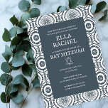 Invitation Motif Boho moderne Custom B'nai Bat Bar Mitzvah<br><div class="desc">Carte parfaite pour annoncer une bar mitzvah, bat mitzvah ou autre célébration juive ! L'art fait main pour vous ! ENTIÈREMENT PERSONNALISABLE ! Cliquez sur "Personnaliser" ci-dessus pour modifier le texte. Cliquez sur "modifier à l'aide de l'outil de conception" pour ajuster les polices, les couleurs et les placements et pour...</div>