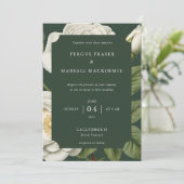 Invitation motif botanique Rose Blanche (Debout devant)
